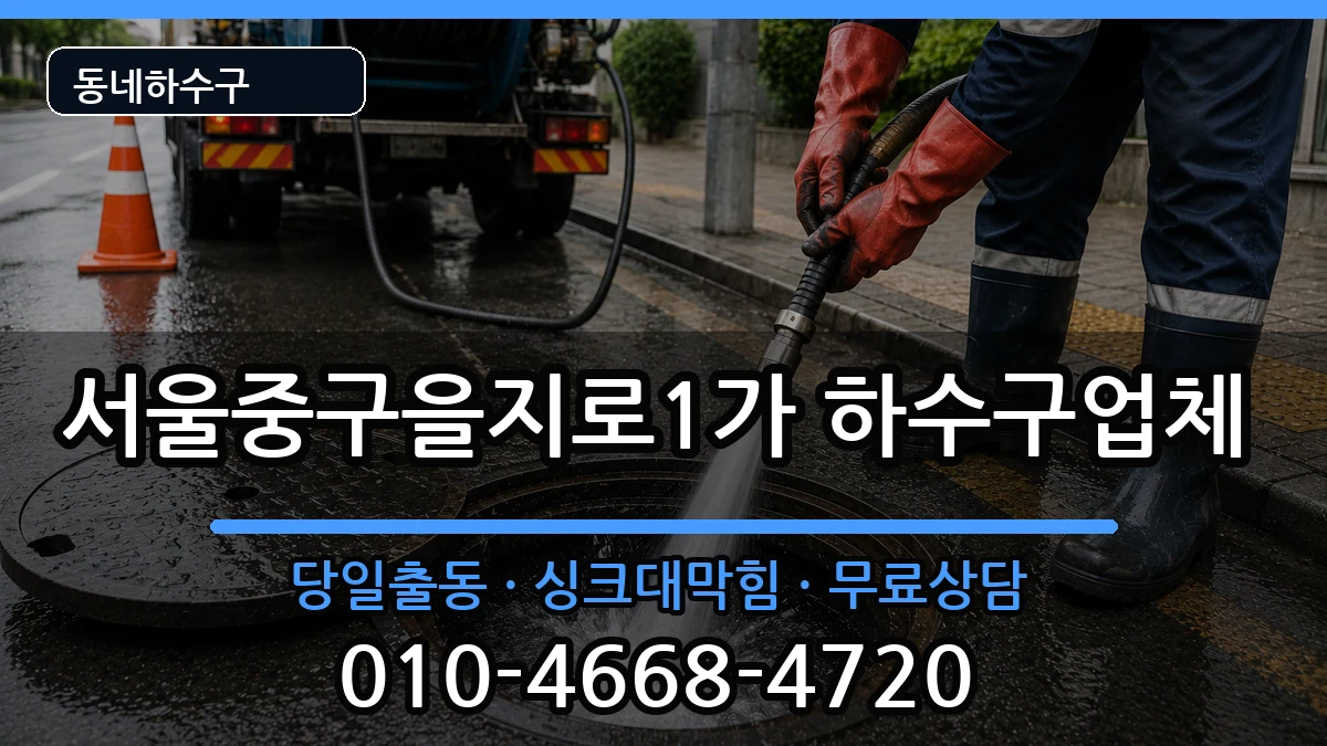서울중구을지로1가 하수구막힘 증상 처리 안내 이미지 1