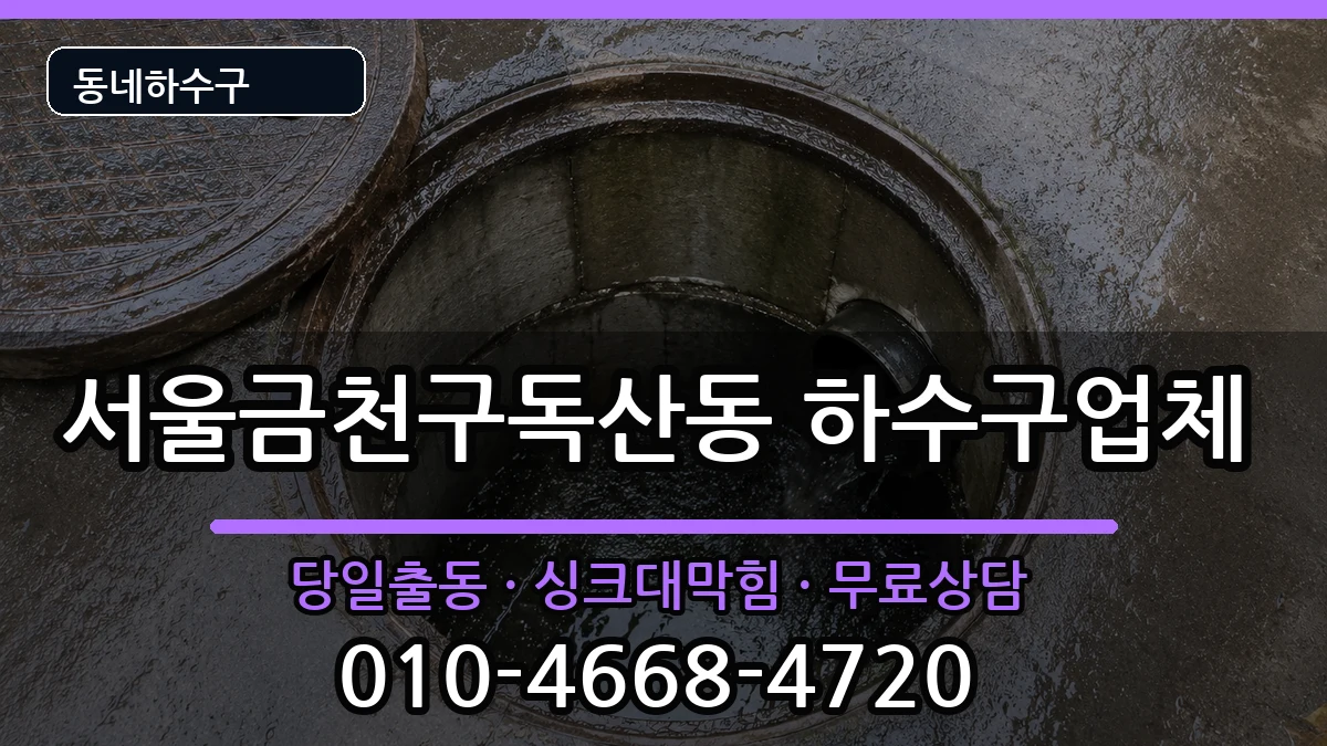 서울금천구독산동 하수구막힘 서울금천구독산동 하수구막힘 증상 처리 안내 이미지 2