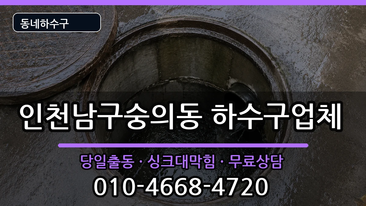 인천남구숭의동 하수구막힘 인천남구숭의동 하수구막힘 증상 처리 안내 이미지 2