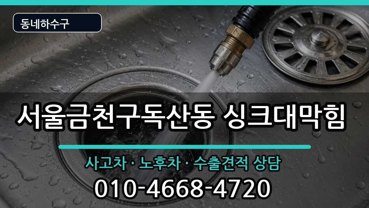 서울금천구독산동 싱크대막힘 증상 처리 안내 이미지 2