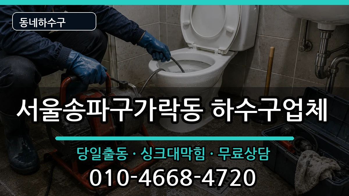 서울송파구가락동 하수구막힘 서울송파구가락동 하수구막힘 증상 처리 안내 이미지 1