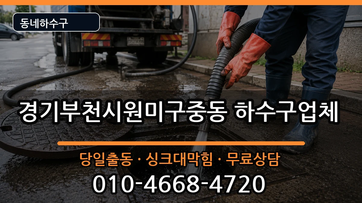 경기부천시원미구중동 하수구막힘 증상 처리 안내 이미지 3