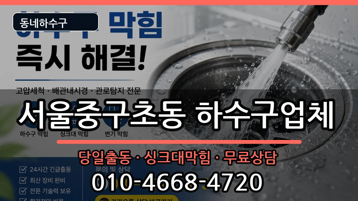 서울중구초동 하수구막힘 증상 처리 안내 이미지 1