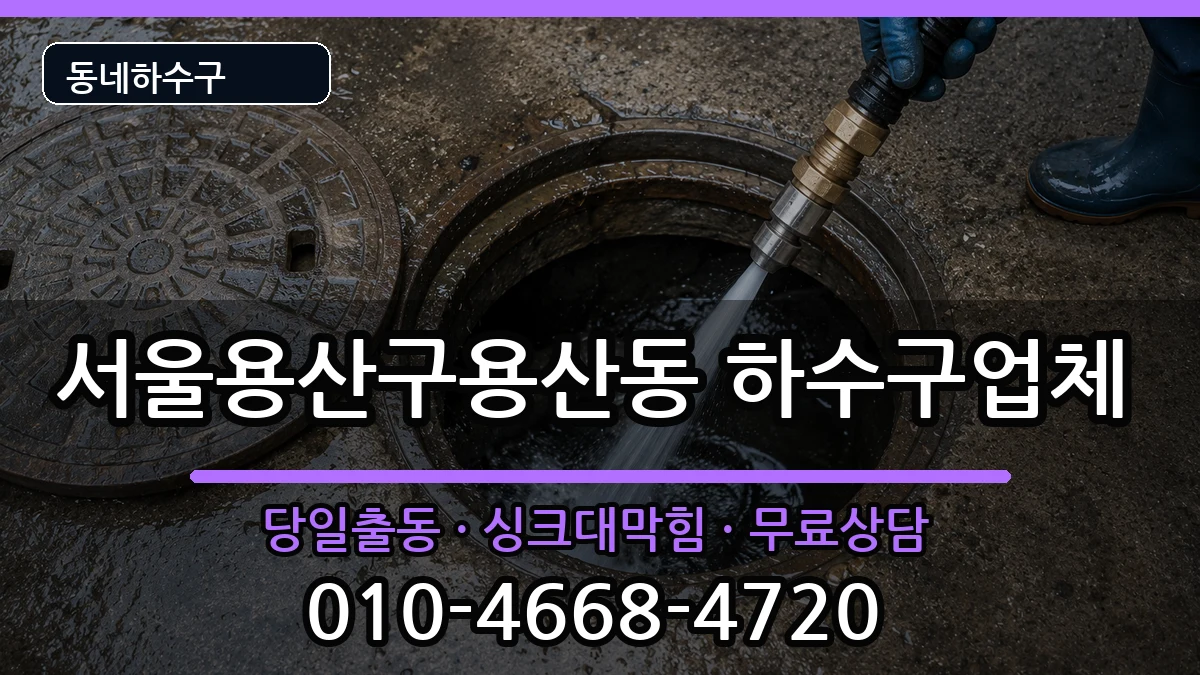서울용산구용산동 하수구막힘 증상 처리 안내 이미지 2