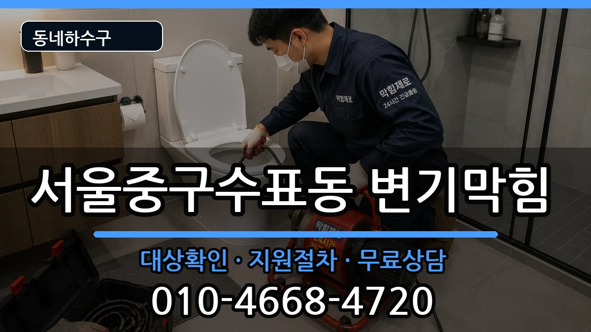 서울중구수표동 변기막힘 증상 처리 안내 이미지 1