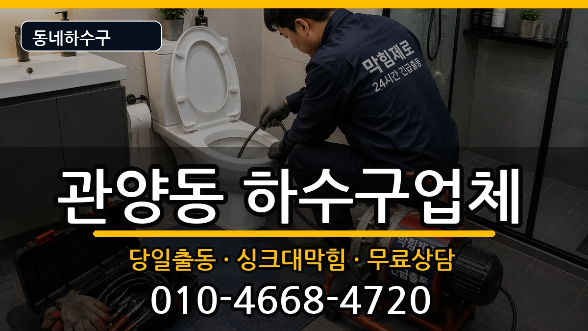 경기안양시동안구관양동 하수구막힘 증상 처리 안내 이미지 1