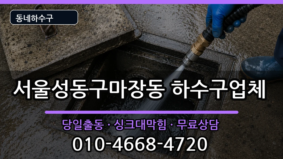 서울성동구마장동 하수구막힘 증상 처리 안내 이미지 3