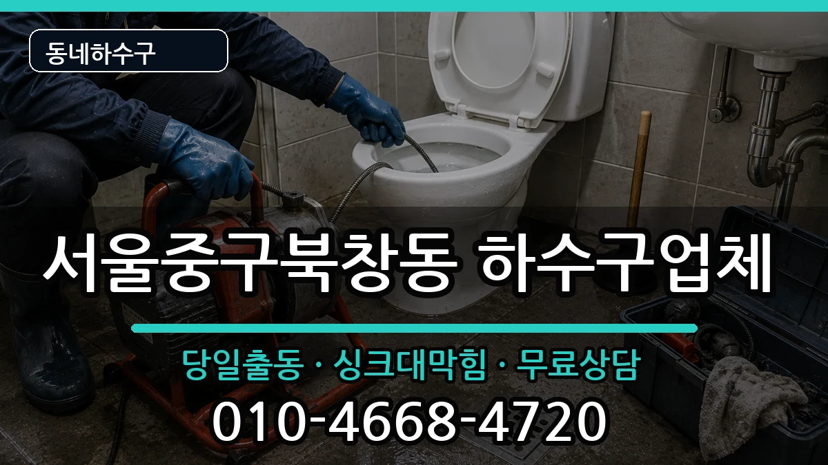 서울중구북창동 하수구막힘 증상 처리 안내 이미지 1