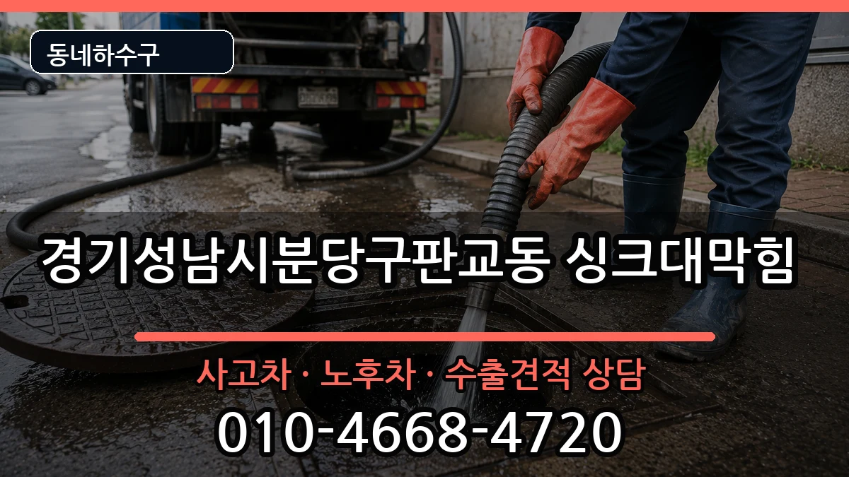 경기성남시분당구판교동  싱크대막힘 정보형