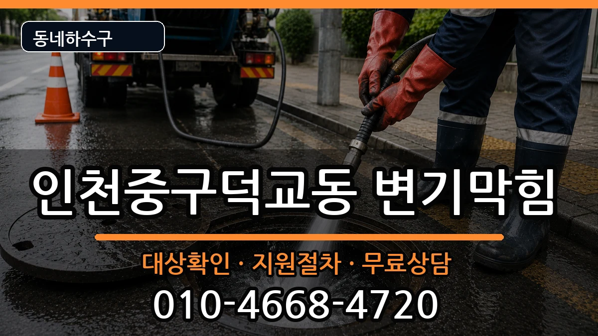 인천중구덕교동 변기막힘 인천중구덕교동 변기막힘 증상 처리 안내 이미지 1