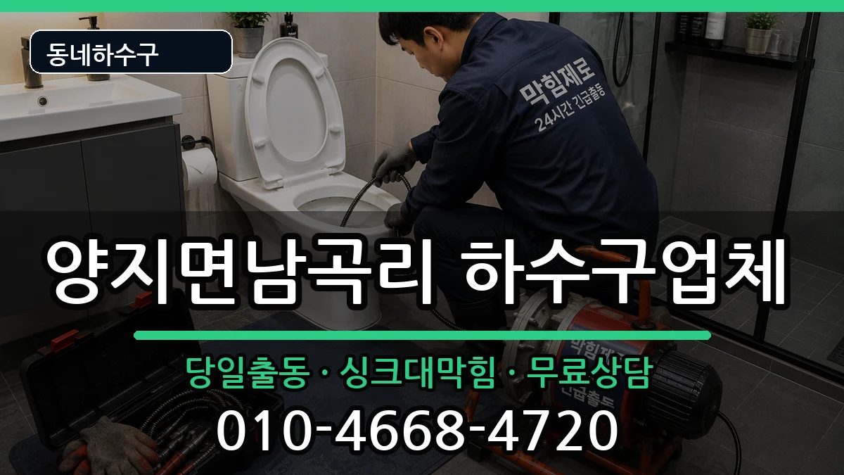 경기용인시처인구양지면남곡리 하수구막힘 증상 처리 안내 이미지 2