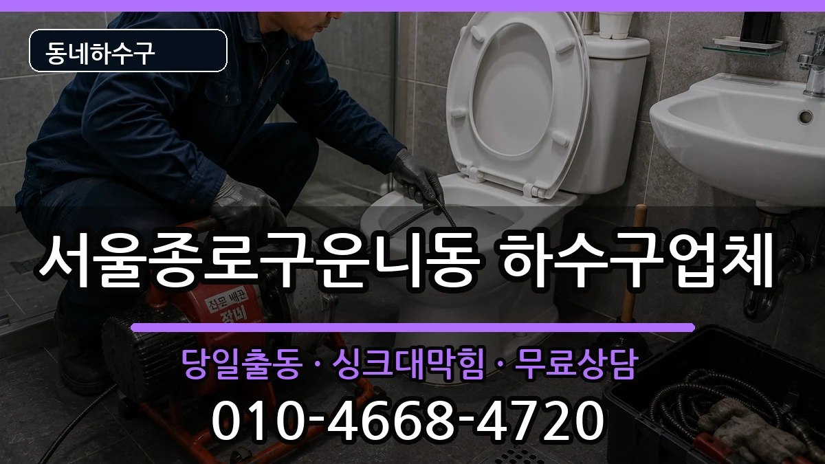 서울종로구운니동 하수구막힘 증상 처리 안내 이미지 3