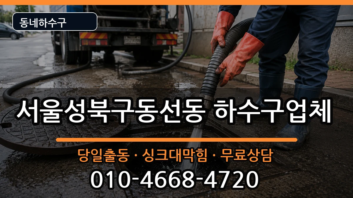 서울성북구동선동  하수구막힘 정보형
