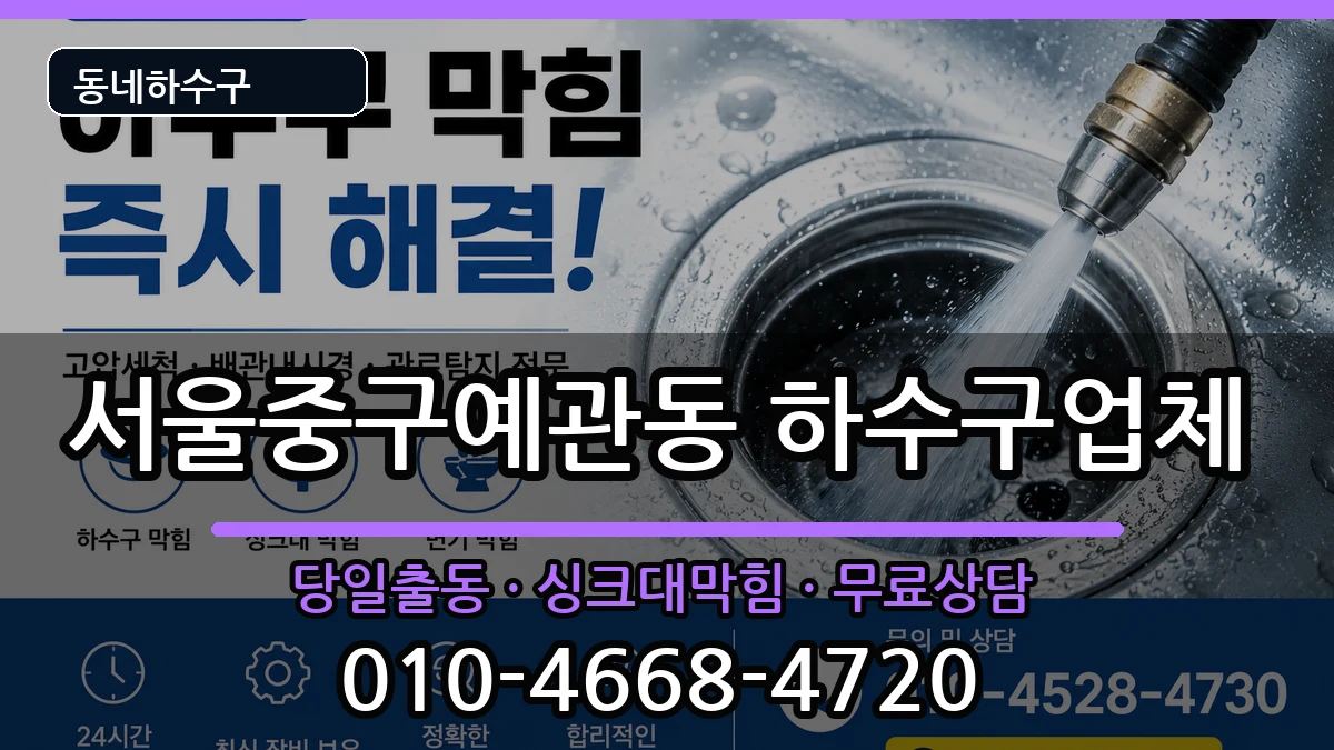 서울중구예관동 하수구막힘 증상 처리 안내 이미지 2