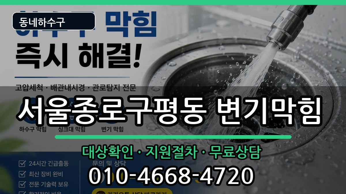 서울종로구평동 변기막힘 증상 처리 안내 이미지 3