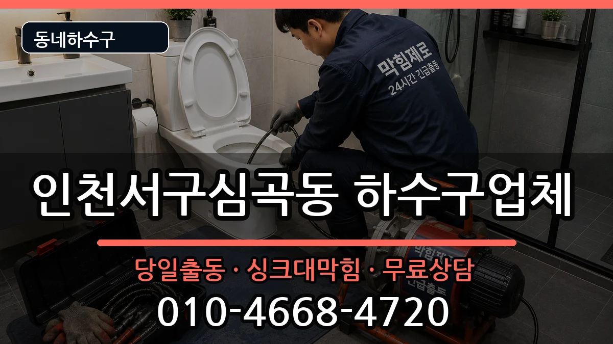 인천서구심곡동 하수구막힘 인천서구심곡동 하수구막힘 증상 처리 안내 이미지 1