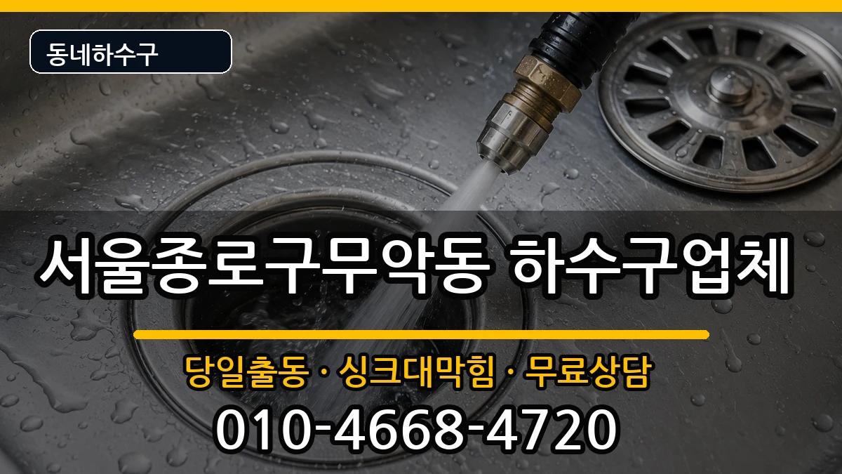 서울종로구무악동 하수구막힘 증상 처리 안내 이미지 2