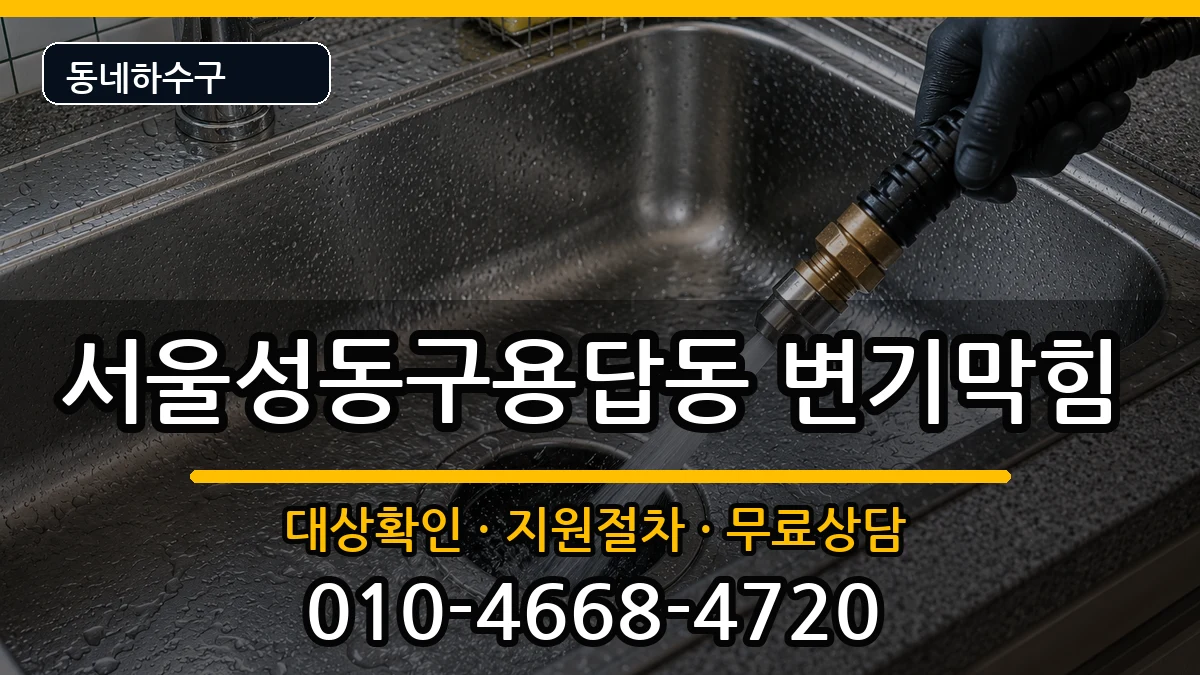 서울성동구용답동 변기막힘 증상 처리 안내 이미지 1