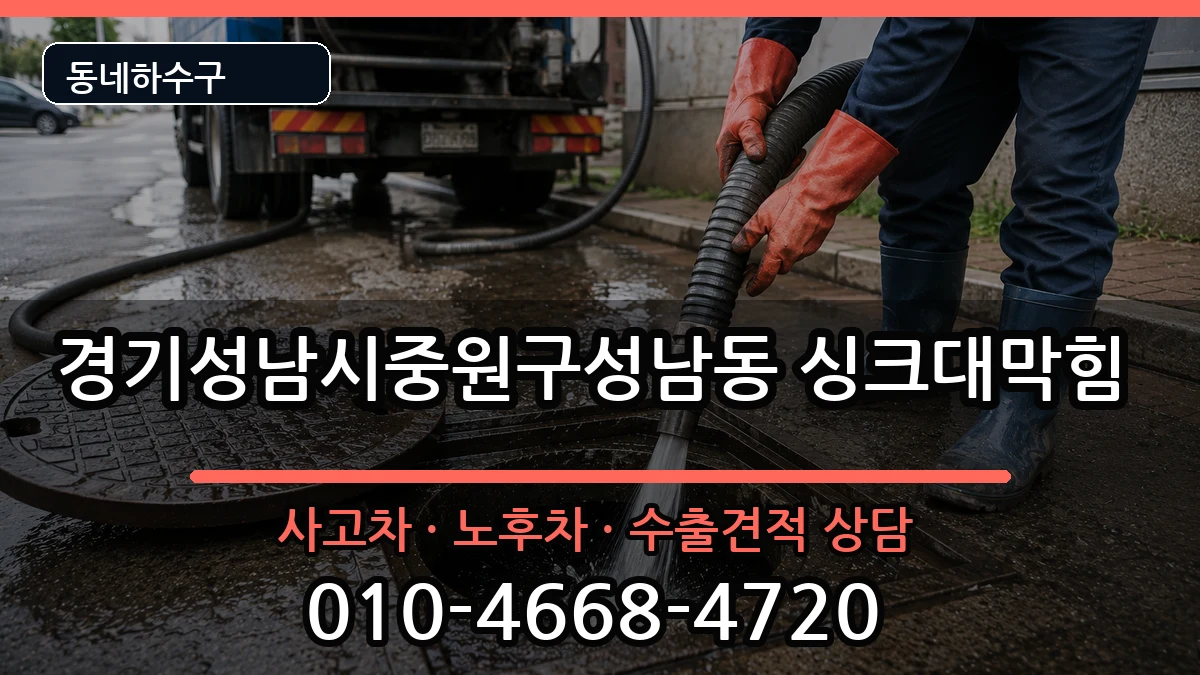 경기성남시중원구성남동 싱크대막힘 증상 처리 안내 이미지 2