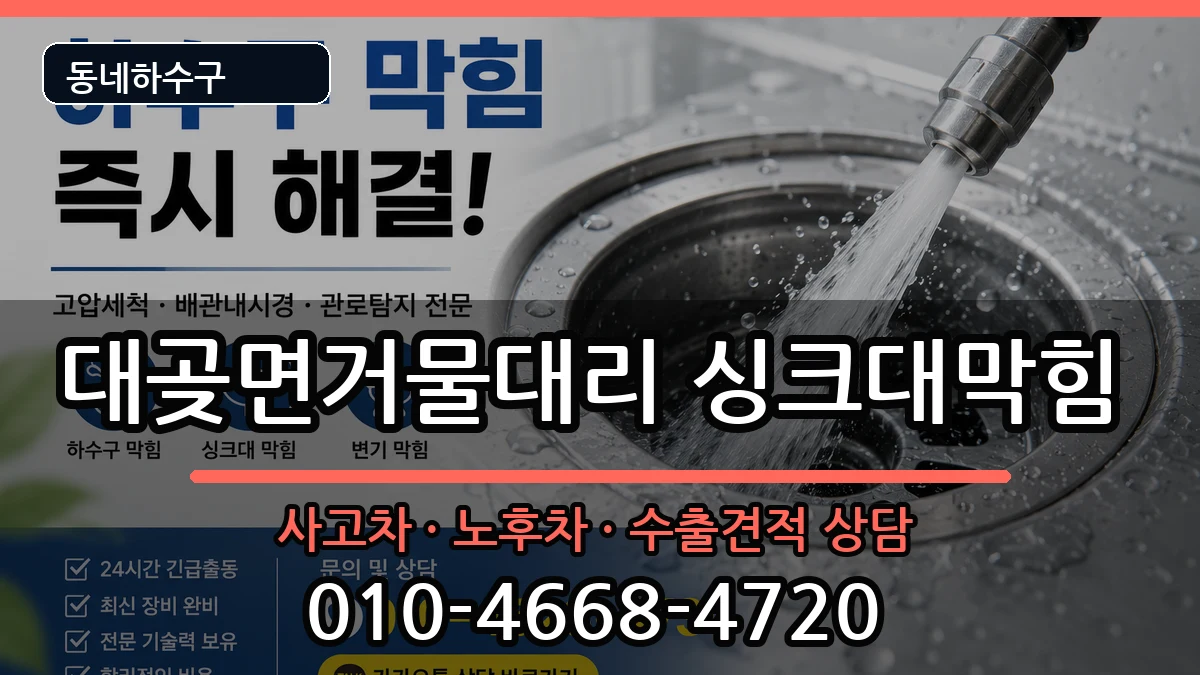 경기김포시대곶면거물대리 싱크대막힘 증상 처리 안내 이미지 1