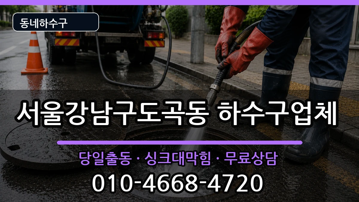 서울강남구도곡동 하수구막힘 증상 처리 안내 이미지 3