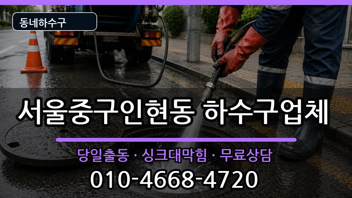 서울중구인현동 하수구막힘 증상 처리 안내 이미지 2