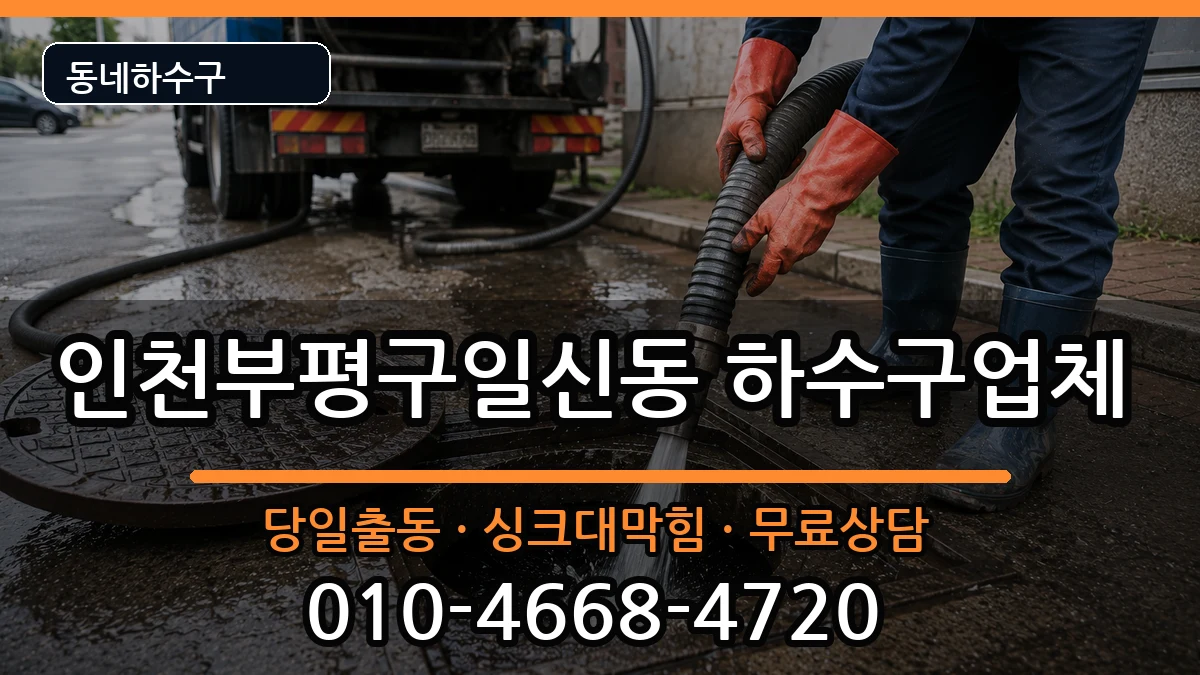 인천부평구일신동 하수구막힘 증상 처리 안내 이미지 1