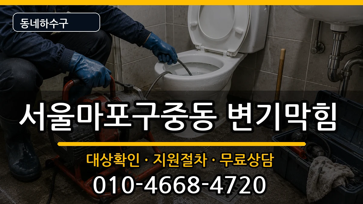 서울마포구중동 변기막힘 증상 처리 안내 이미지 1