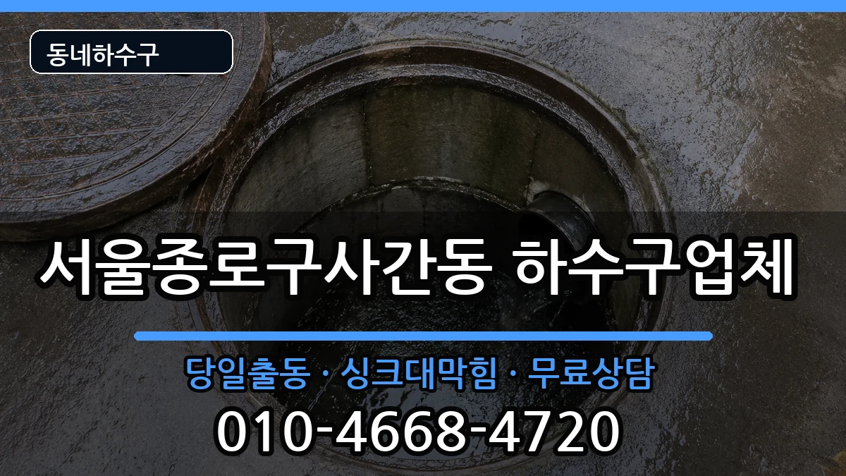서울종로구사간동 하수구막힘 서울종로구사간동 하수구막힘 증상 처리 안내 이미지 2