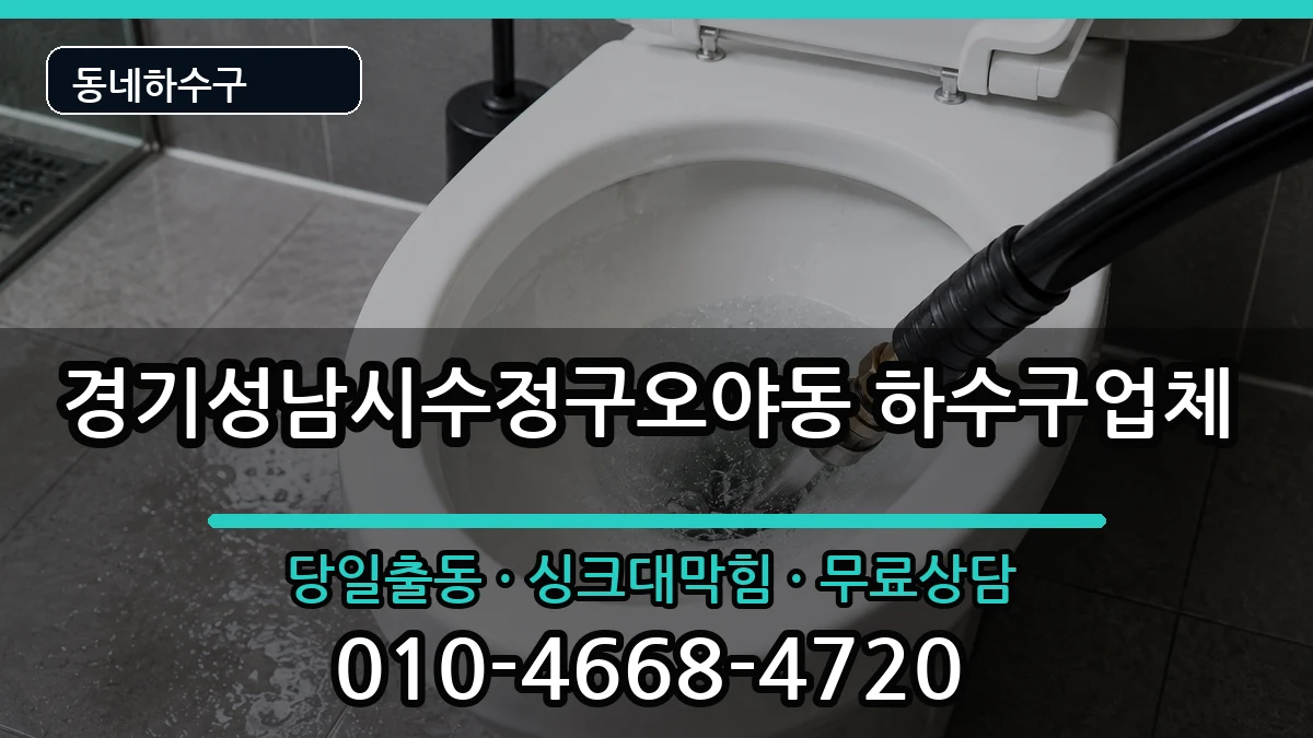경기성남시수정구오야동  하수구막힘 준비사항형