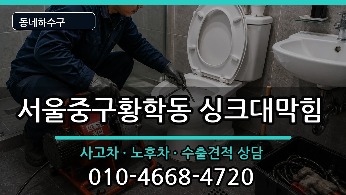 서울중구황학동 싱크대막힘 증상 처리 안내 이미지 1