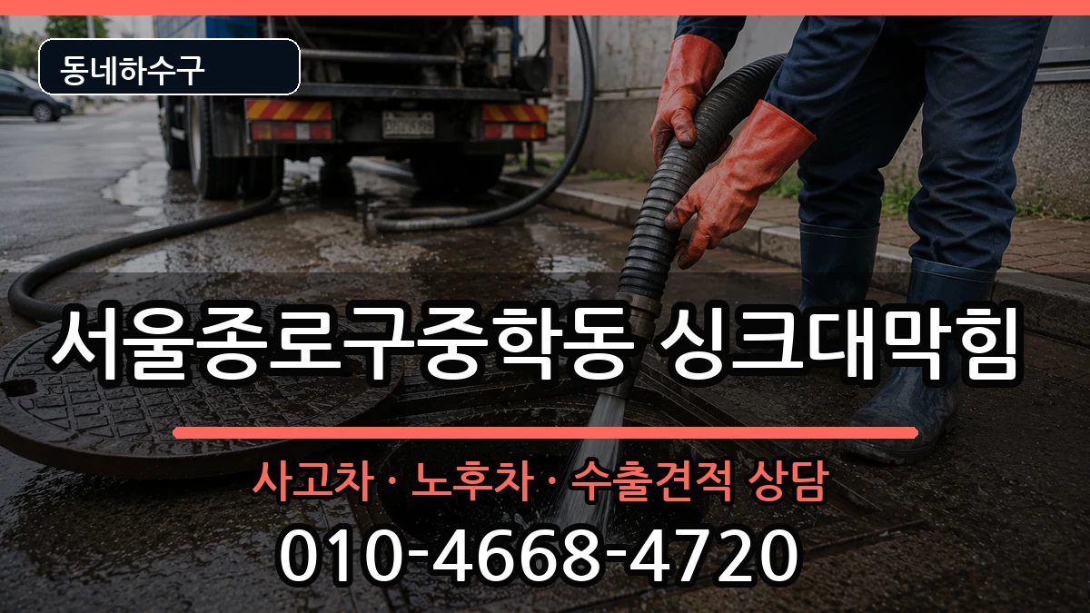 서울종로구중학동 싱크대막힘 서울종로구중학동 싱크대막힘 증상 처리 안내 이미지 1