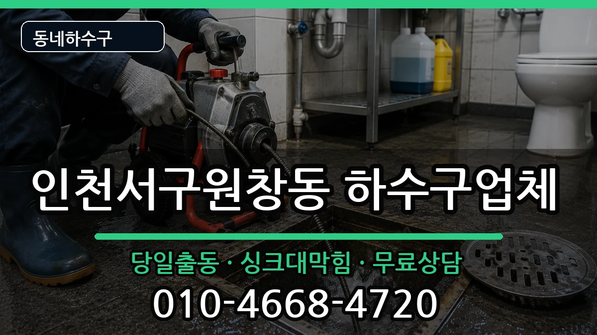 인천서구원창동 하수구막힘 증상 처리 안내 이미지 2