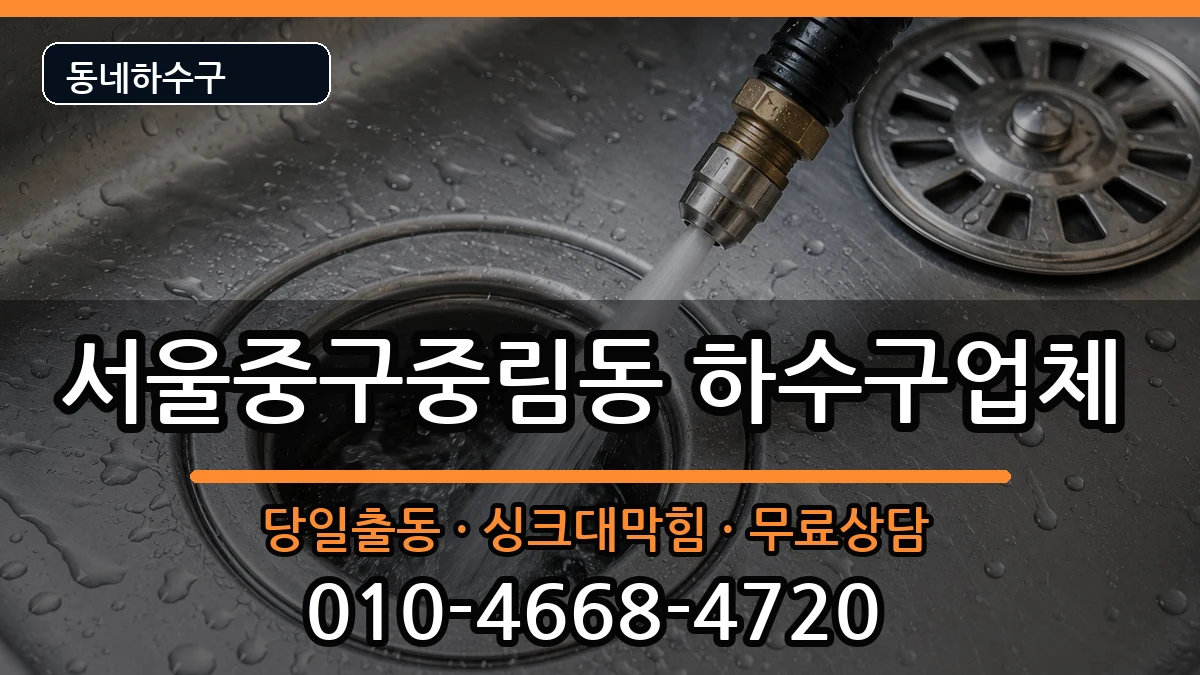 서울중구중림동  하수구막힘 비용형