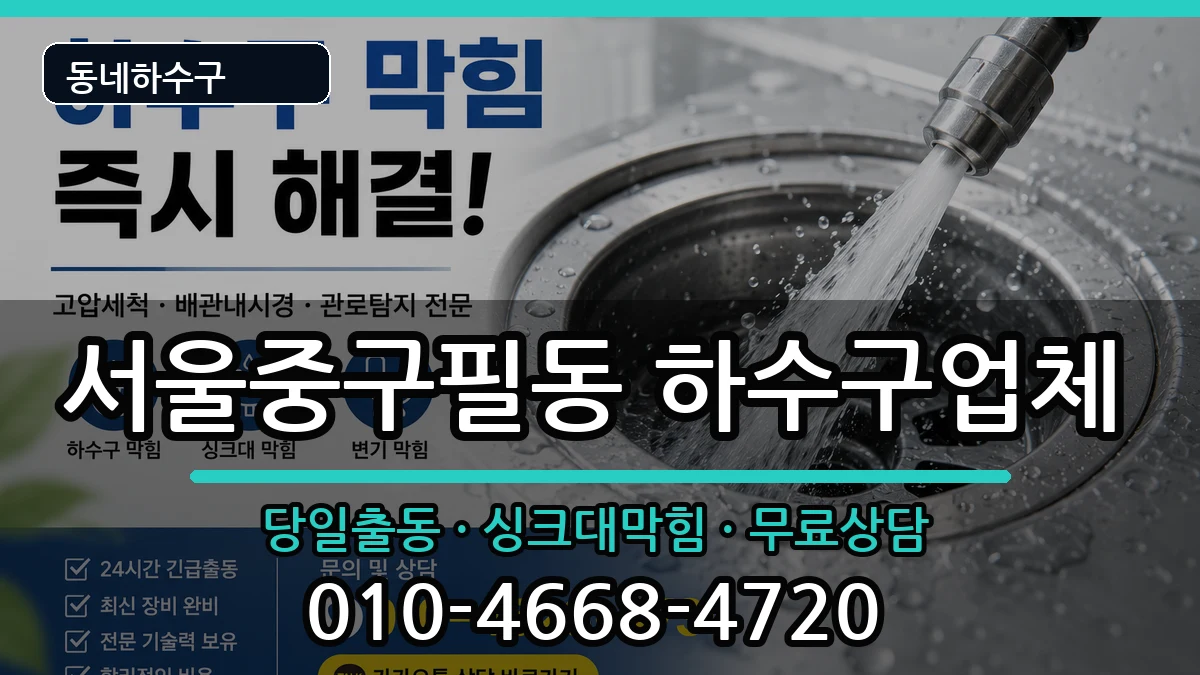 서울중구필동 하수구막힘 증상 처리 안내 이미지 1
