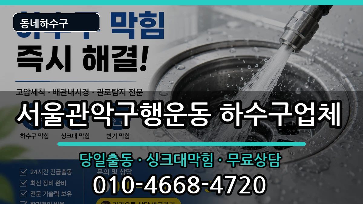 서울관악구행운동  하수구막힘 지역형