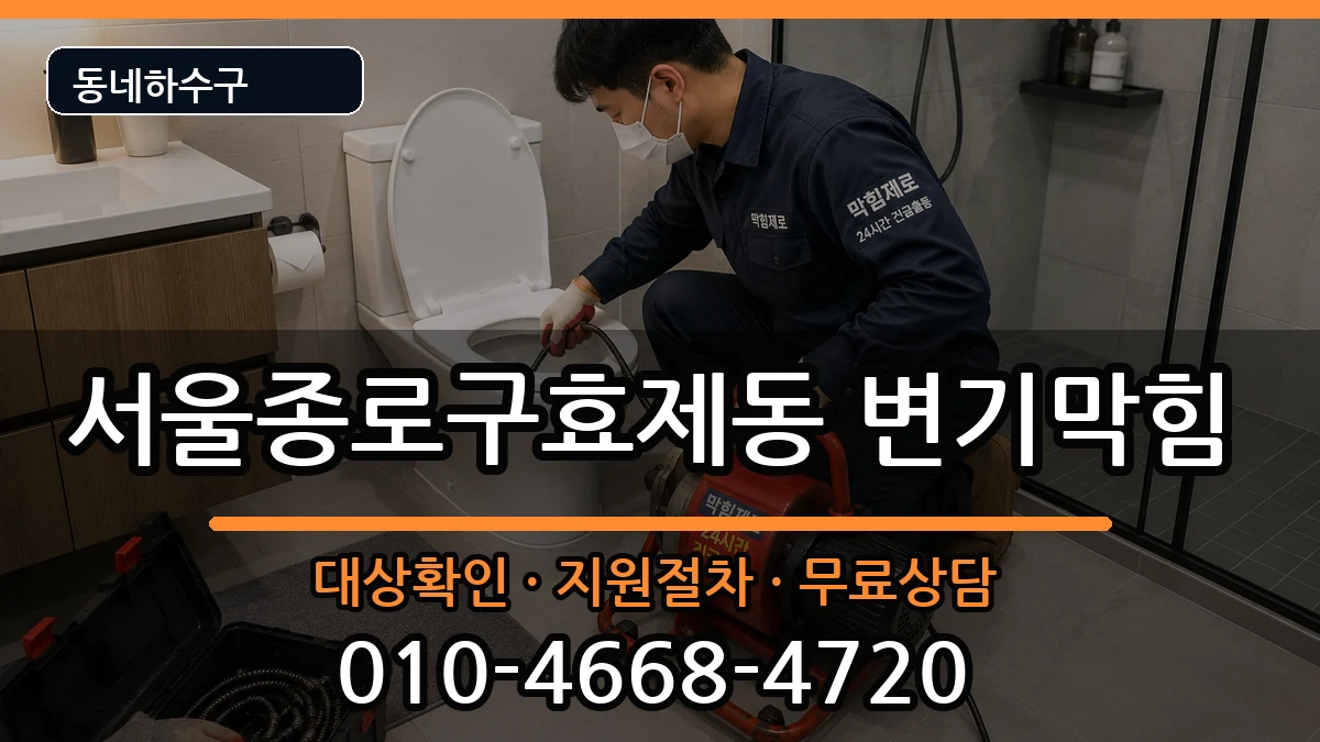 서울종로구효제동 변기막힘 증상 처리 안내 이미지 3