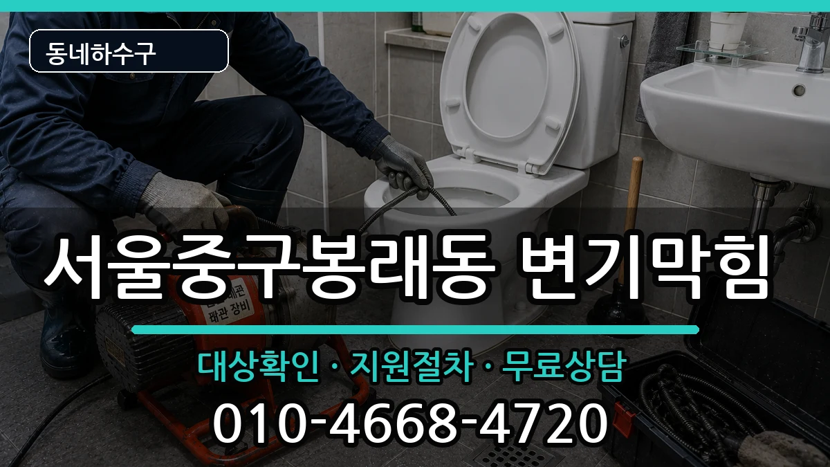서울중구봉래동 변기막힘 증상 처리 안내 이미지 1