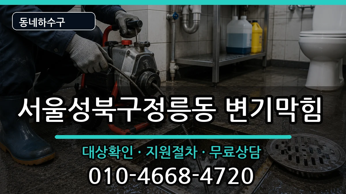 서울성북구정릉동  변기막힘 정보형