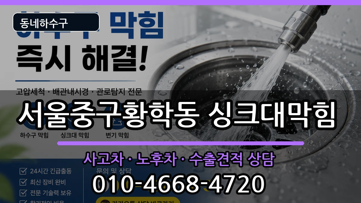 서울중구황학동 싱크대막힘 증상 처리 안내 이미지 2