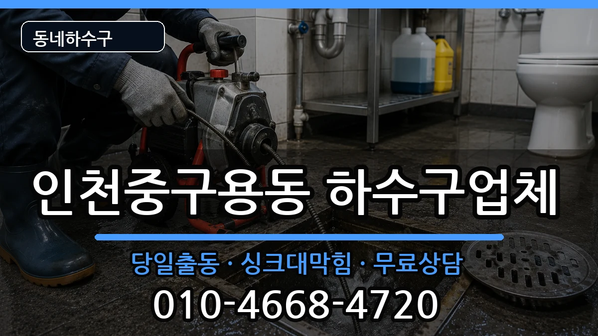 인천중구용동 하수구막힘 증상 처리 안내 이미지 1