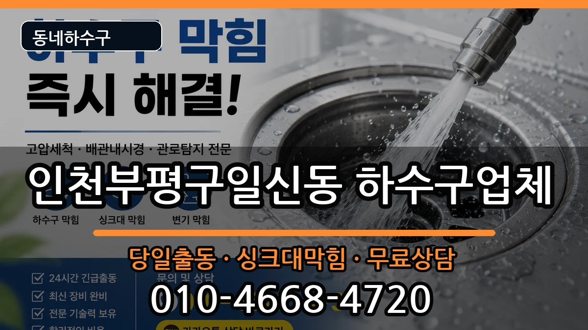 인천부평구일신동  하수구막힘 지역형