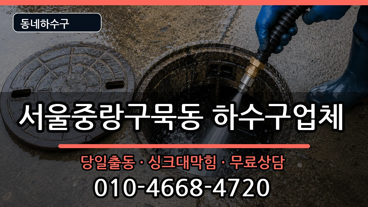 서울중랑구묵동 하수구막힘 증상 처리 안내 이미지 2