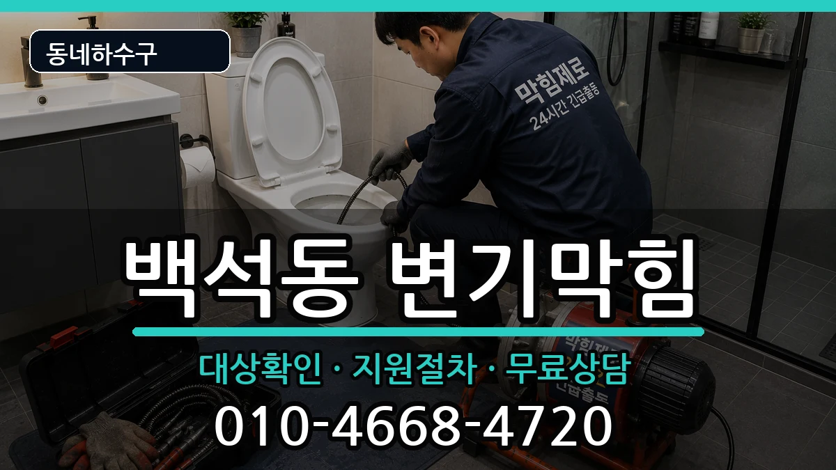 경기고양시일산동구백석동 변기막힘 경기고양시일산동구백석동 변기막힘 증상 처리 안내 이미지 1