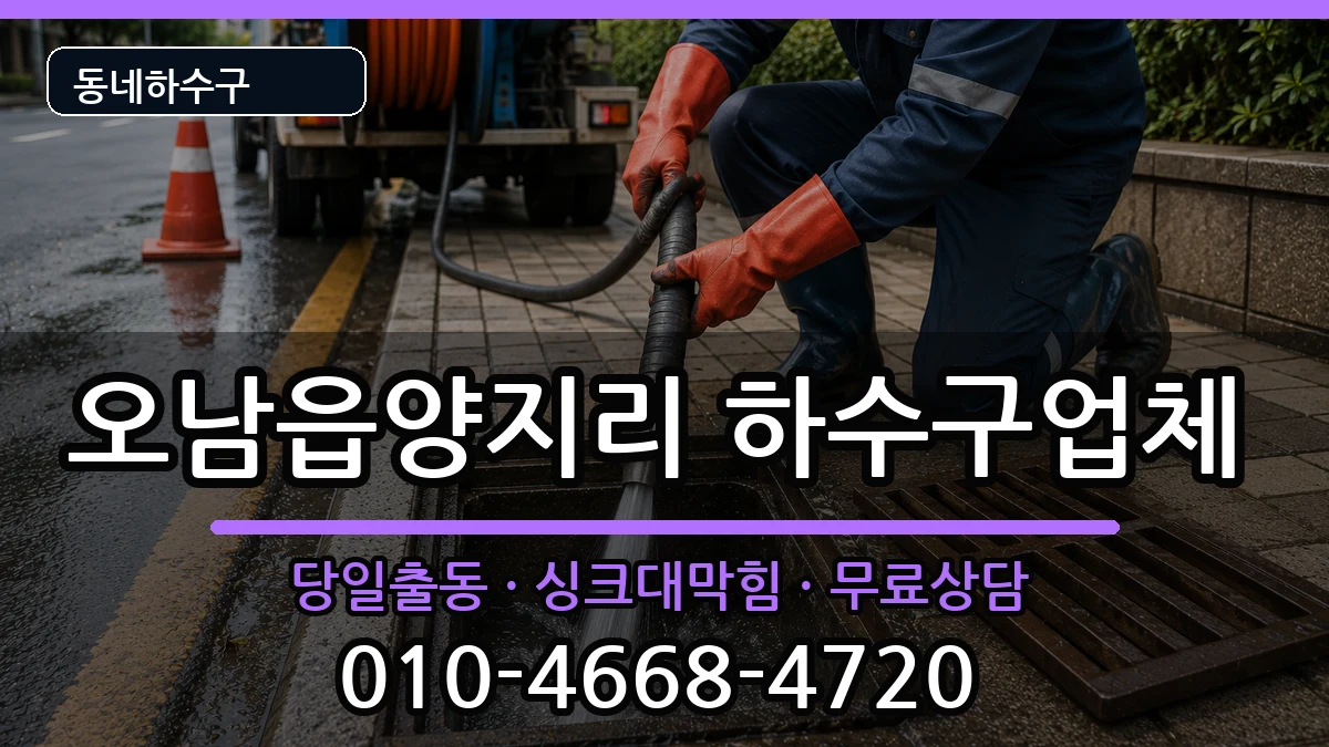 경기남양주시오남읍양지리  하수구막힘 질문형