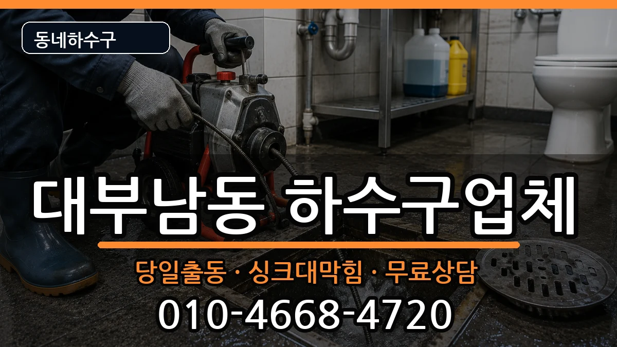 경기안산시단원구대부남동  하수구막힘 정보형