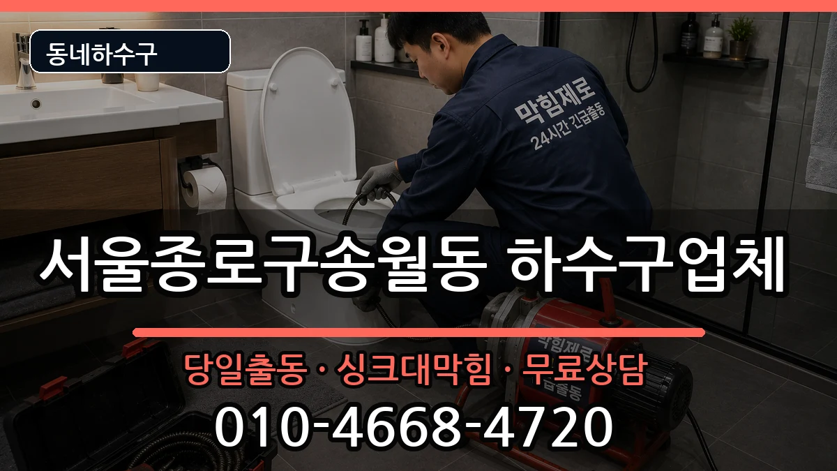서울종로구송월동 하수구막힘 증상 처리 안내 이미지 3