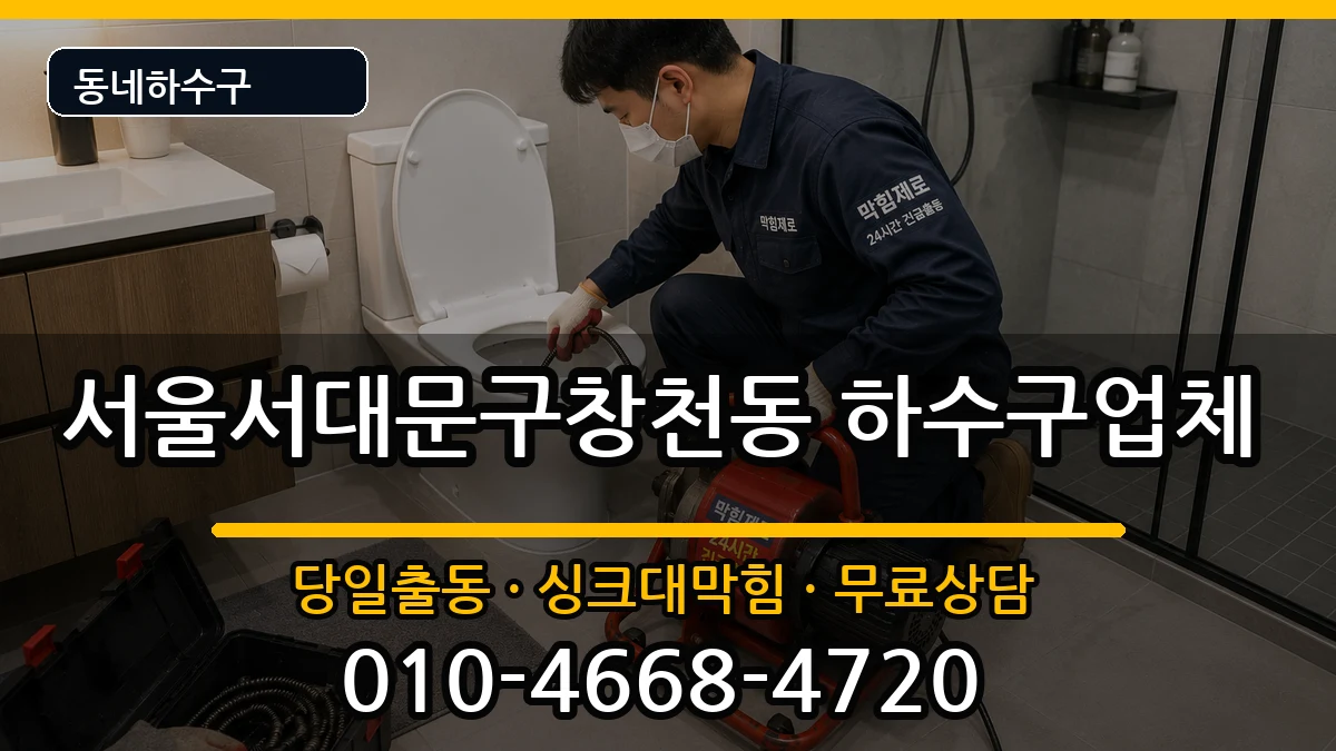 서울서대문구창천동 하수구막힘 증상 처리 안내 이미지 2