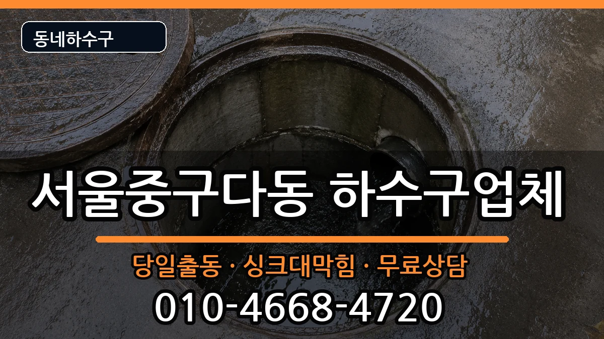 서울중구다동  하수구막힘 FAQ형
