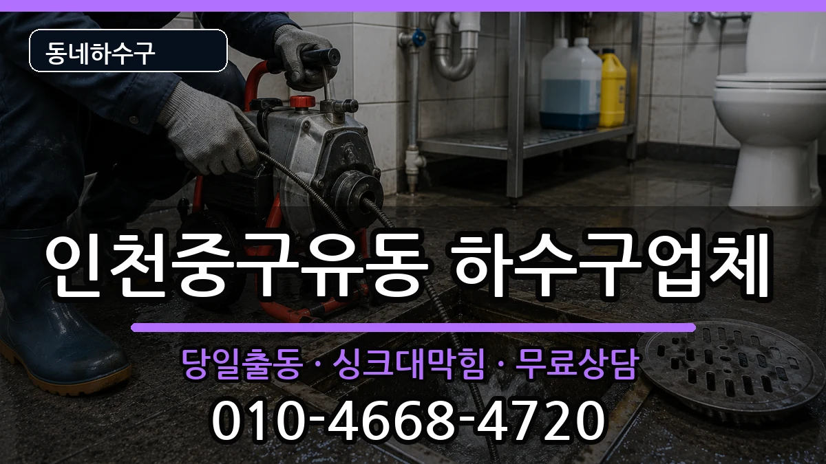 인천중구유동 하수구막힘 증상 처리 안내 이미지 1